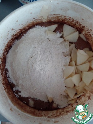 Шоколодно-кофейный сметанник с яблоками Мука пшеничная Шоколодно-кофейный сметанник с яблоками Мука пшеничная