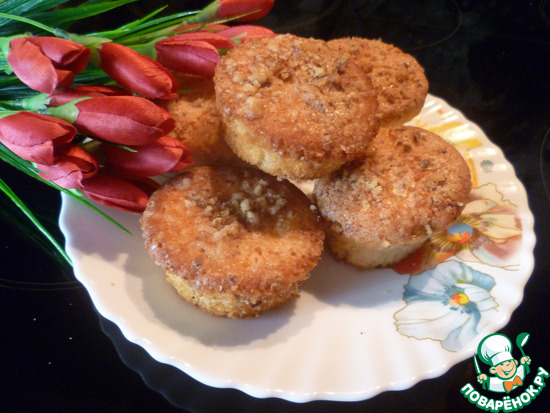 творожные кексы с ореховой корочкой