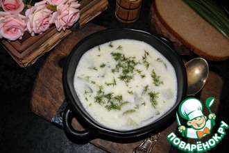 Рецепт: Картофельный суп-пюре с огурцами