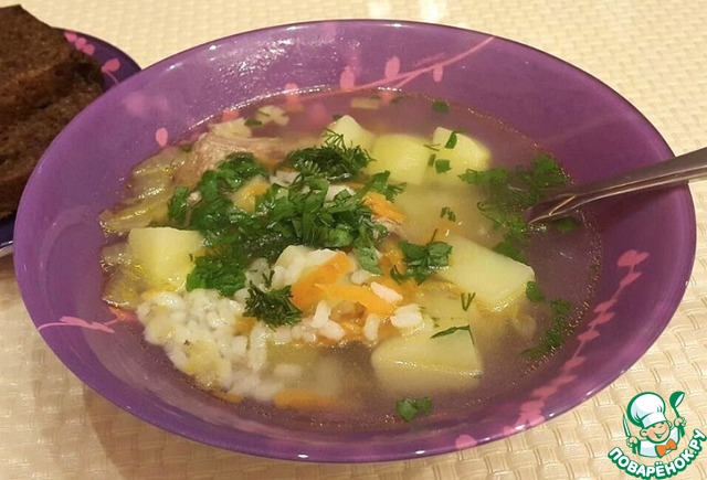 Понравился суп. Адыгейский суп с домашней колбасой.