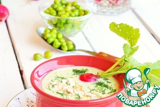 Рецепт: Холодный овсяный суп-пюре с овощами