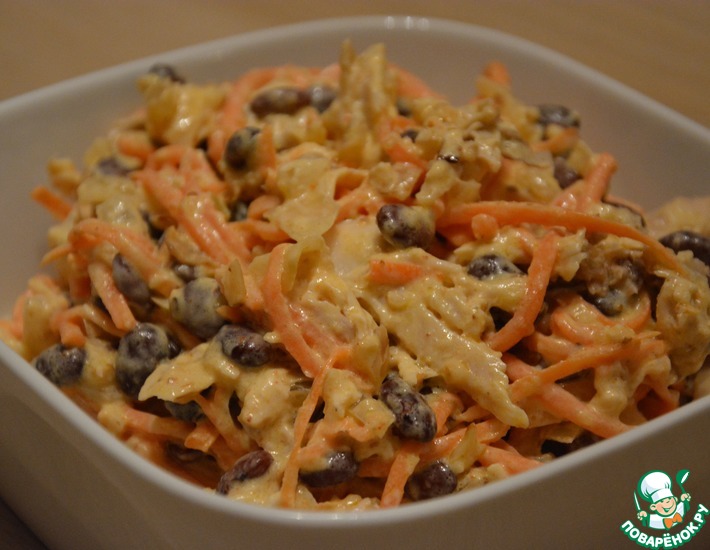 Рецепт: Куриный салат с морковью по-корейски
