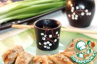 Рецепт: Корейские постные лепёшки с острым соусом