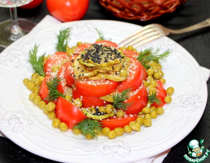 Рецепт: Овощной салат Аленький цветок