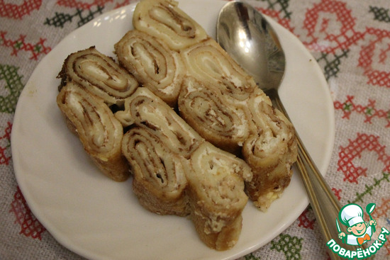 Запеканка из блинчиков с творогом