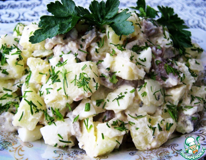 Рецепт: Салат из сельди По-датски