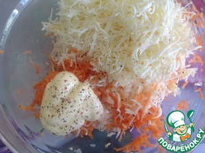 Бутерброды с морковью и сыром с чесноком