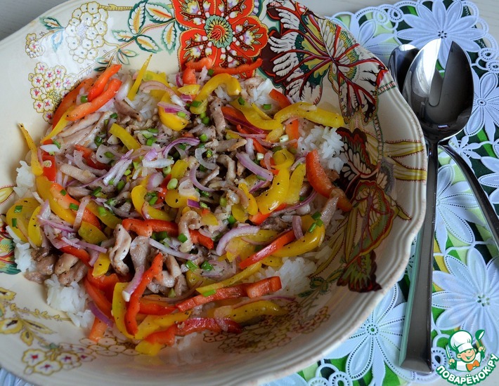 Рецепт: Теплый рисовый салат