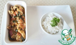 Pork curry and spinach