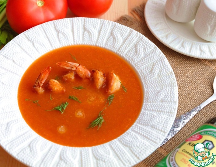 Томатный суп-пюре с креветками – кулинарный рецепт