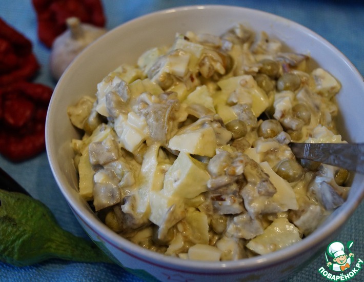 Рецепт: Салат из баклажанов Нежный