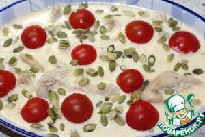 Омлет с грибами и курицей