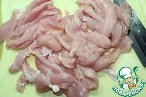 Омлет с грибами и курицей