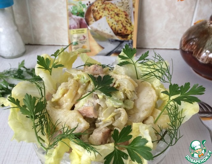 Рецепт: Салат из жареной курицы и картофеля