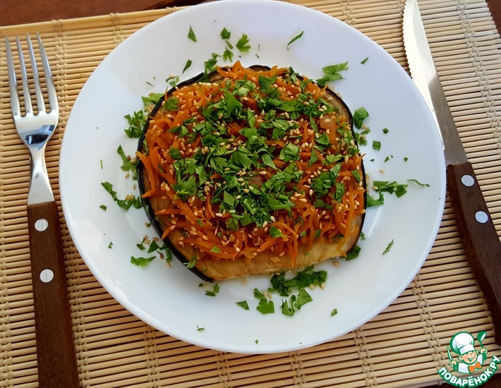 Рецепт: Тёплая закуска Баклажан и морковь