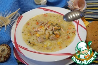 Рецепт: Тихоокеанский суп с морепродуктами и тунцом
