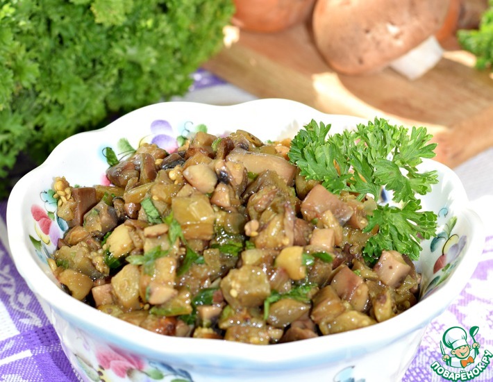 Ингредиенты для «Салат из баклажанов с перцем и чесноком»: