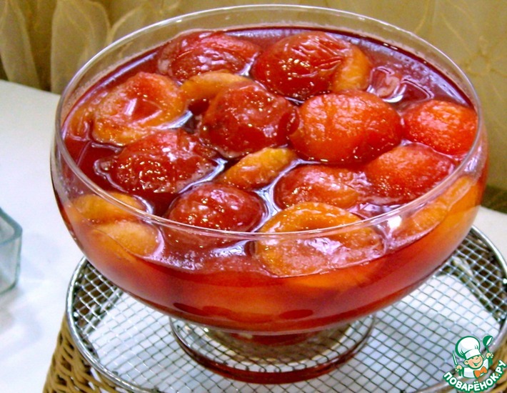 Рецепт: Варенье из абрикосов и розовой сливы