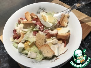 Салат "Цезарь" с беконом