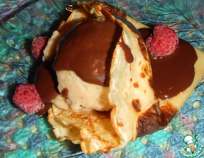 Рецепт: Палачинкен с мороженым и шоколадом