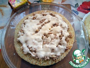 Блинный пирог с мясом рецепт с фото