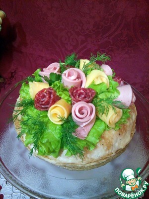 Блинный пирог с мясом рецепт с фото