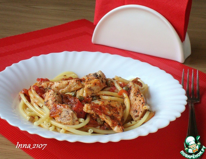 Рецепт: Спагетти с куриной грудкой