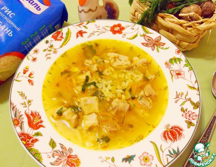 Рецепт: Густой суп с рисом и грудинкой
