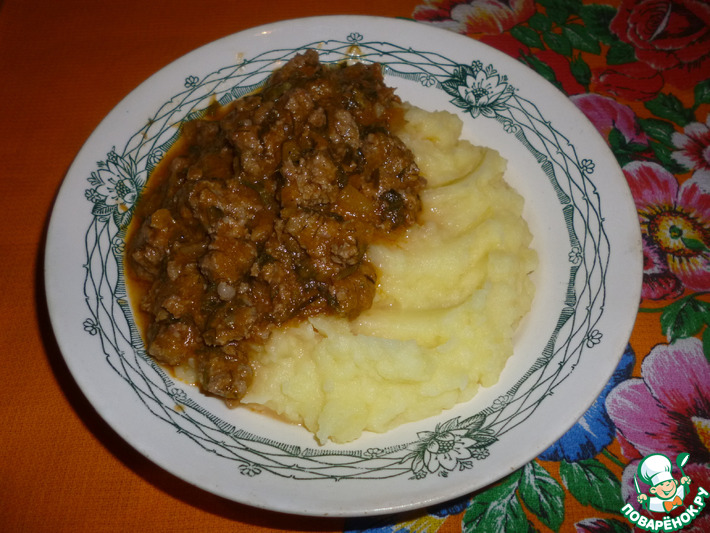 Подливка из тыквы и куриного фарша кулинарный рецепт