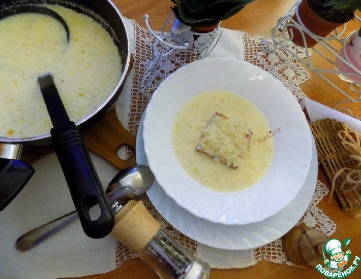 Рецепт: Французский луковый суп по-деревенски