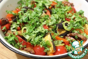 Салат с баклажанами как основное блюдо Перец красный жгучий