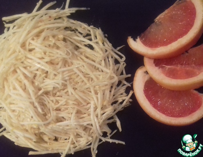 Рецепт: Салат из корня сельдерея с кунжутом