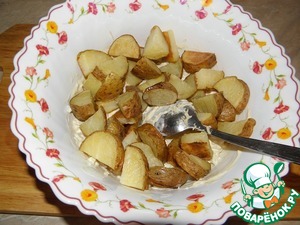 Теплый салат из печеного картофеля, пошаговый рецепт с фото
