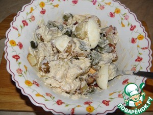 Теплый салат из печеного картофеля, пошаговый рецепт с фото