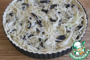 Открытый пирог с капустой Необычный Заливка Открытый пирог с капустой Необычный Заливка