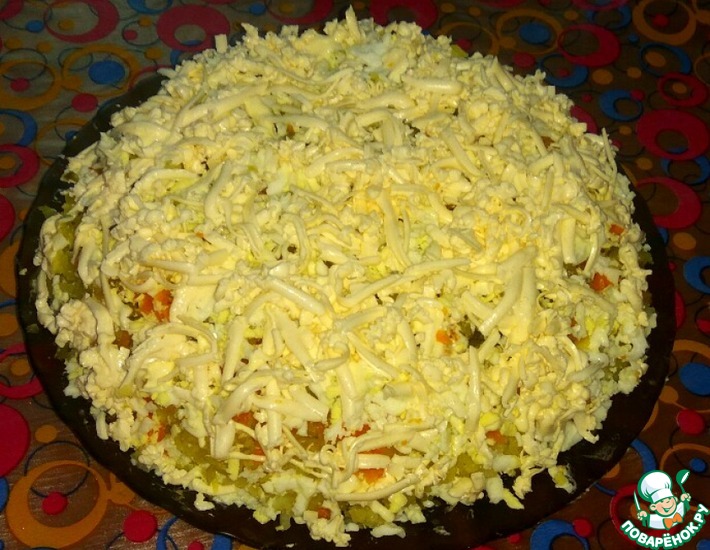 Рецепт: Тертый овощной салат с плавленым сыром