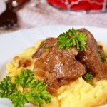 Печень с яблоками и йогуртом