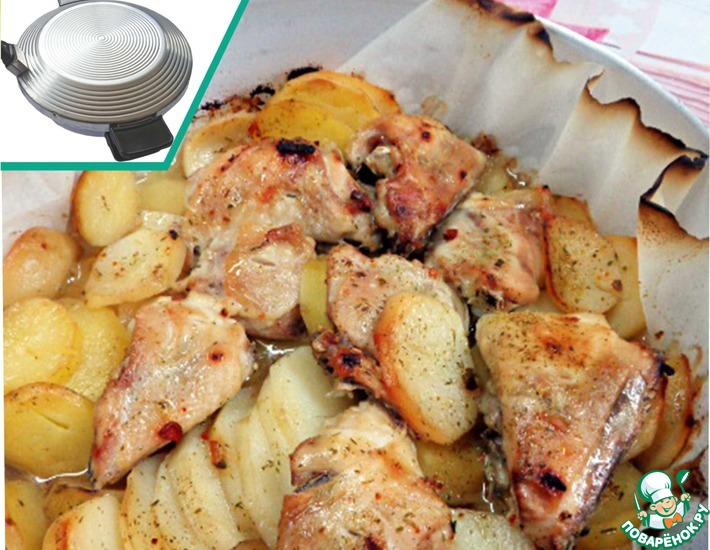 Рецепт: Курица с картофелем по-сельски