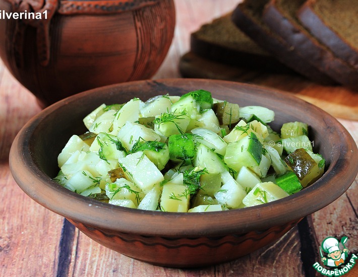 Рецепт: Картофельный салат с огурцами по-монастырски