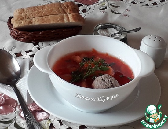 "Свекольный суп с фрикадельками" от Okoolina