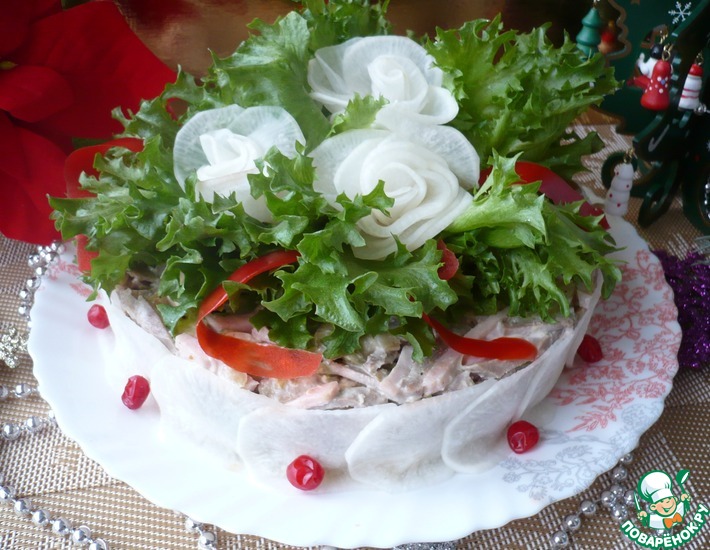 Рецепт: Мясной салат Фаворит на новогодний стол
