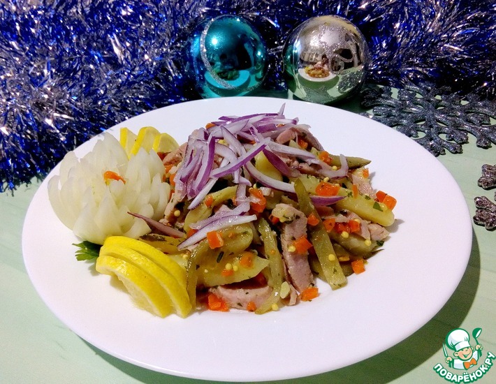 Рецепт: Салат с огурцом и ветчиной