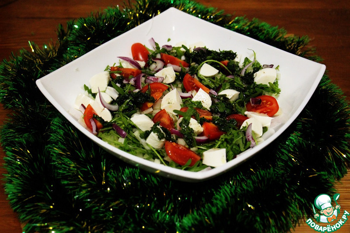 Салат с рукколой и моцареллой кулинарный рецепт