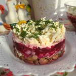 Печеночный салат со свёклой