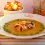 Суп-пюре с тыквой, фасолью и грибами