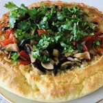 Булка из быстрого теста с грибами