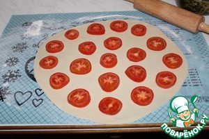 Открытый пирог с курицей и овощами