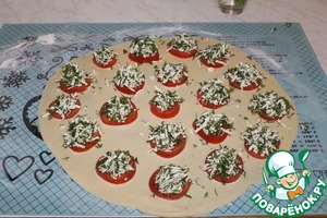 Открытый пирог с курицей и овощами