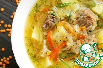 Рецепт: Чечевичный суп с капустой