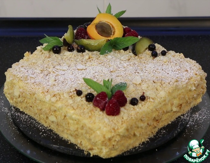 Рецепт: Торт Наполеон с кремом Пломбир
